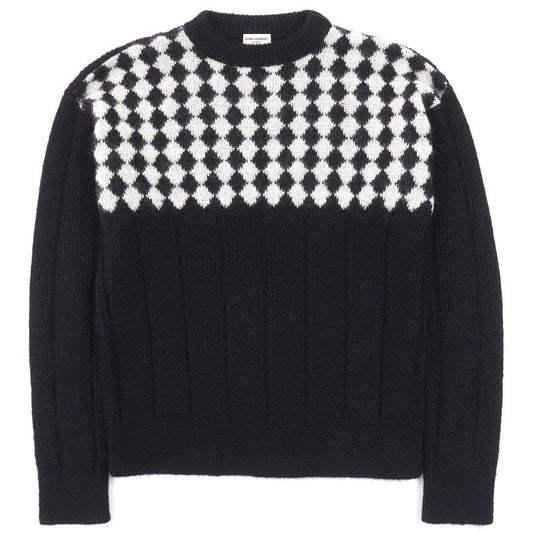 Saint Laurent Paris 21AW 665879 Wool Mohair Partially Allover Design Crewneck