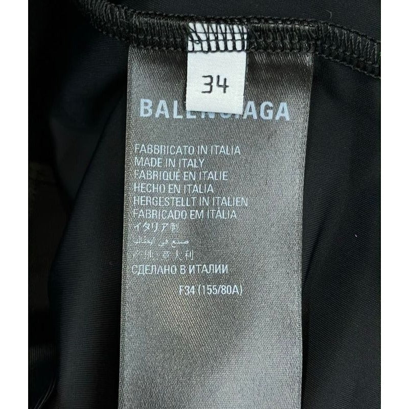 Balenciaga Adidas Short Sleeve T-Shirt Mock Neck Rear Zip Up SIZE 34 — view 4