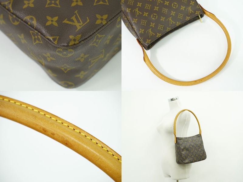 Authentic Louis Vuitton LV Looping MM Monogram Shoulder Bag Handbag Brown