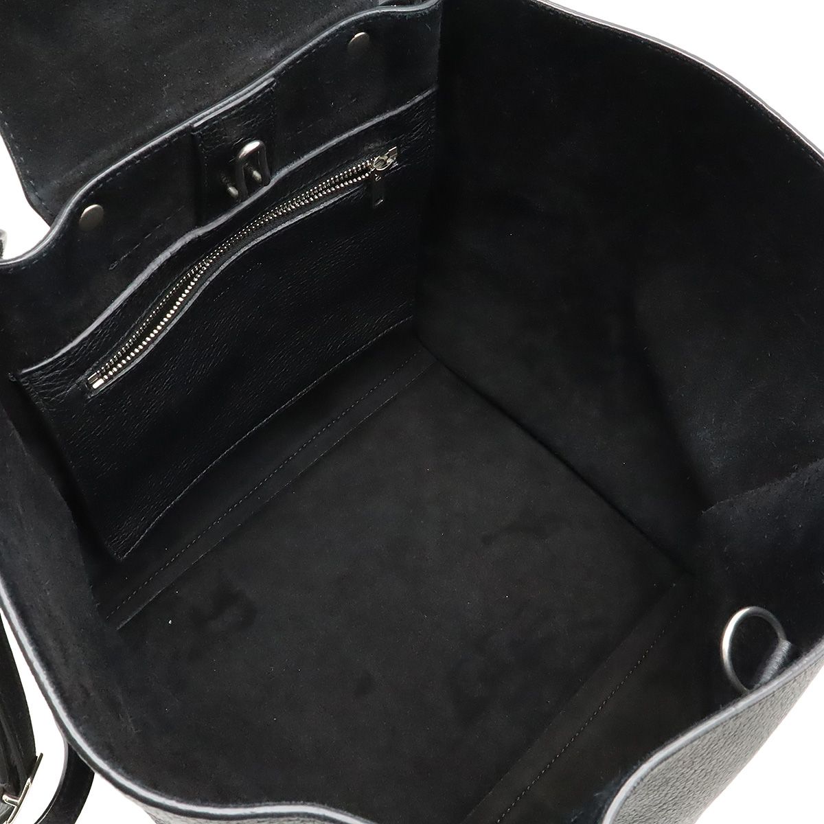 Celine Big Bag Small Handbag 2WAY Shoulder Bag Crossbody Leather Black Black