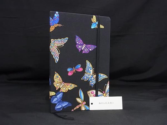 Bvlgari Bvlgari Canvas Butterfly Notebook Notepad Stationery Black Fl9566