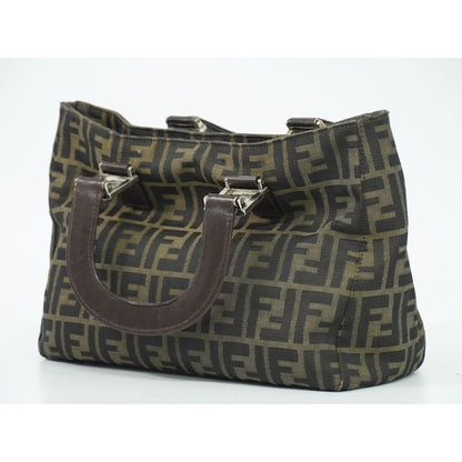 Fendi Zucca Tote Handbag Canvas Brown 26329 Bag — view 2