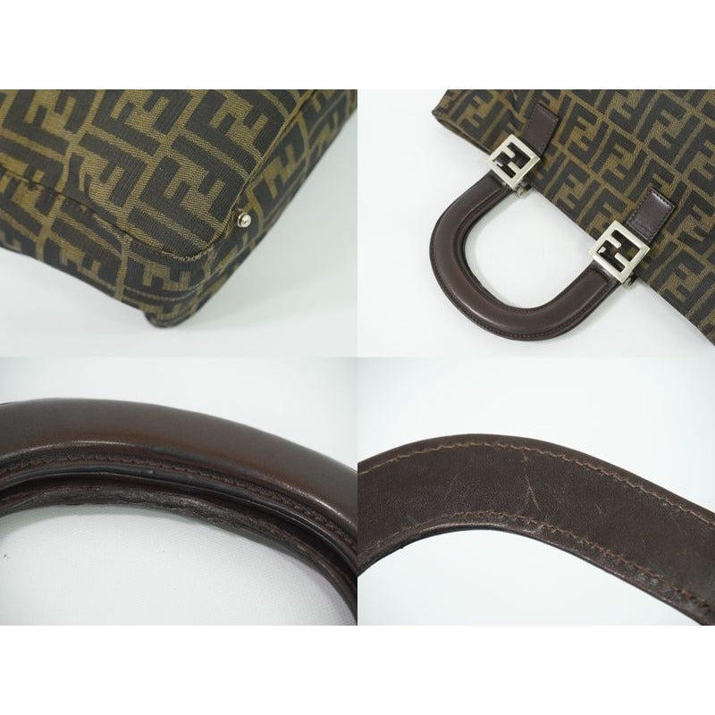 Fendi Zucca Tote Handbag Canvas Brown 26329 Bag — view 6