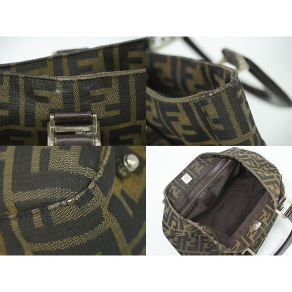 Fendi Zucca Tote Handbag Canvas Brown 26329 Bag — view 7