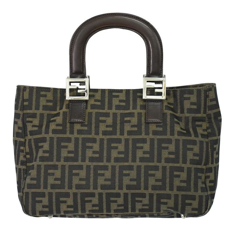 Fendi Zucca Tote Handbag Canvas Brown 26329 Bag
