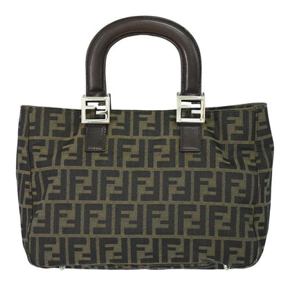 Fendi Zucca Tote Handbag Canvas Brown 26329 Bag
