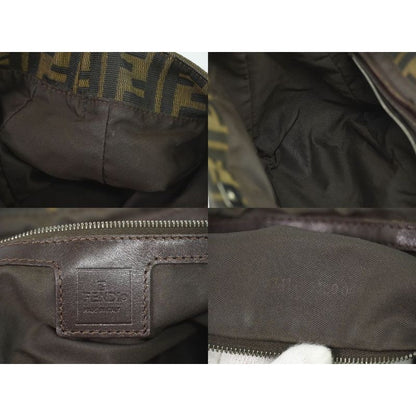 Fendi Zucca Tote Handbag Canvas Brown 26329 Bag — view 9