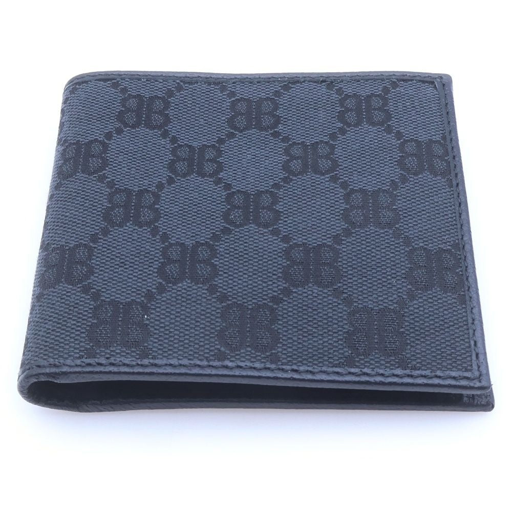 Gucci Zahakka Project Bifold Wallet Compact Card Case Black Campus Leather