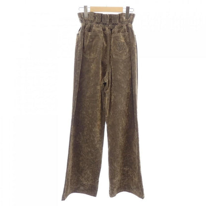 Miu Miu Miulogo Washed Flocked Pants — view 2