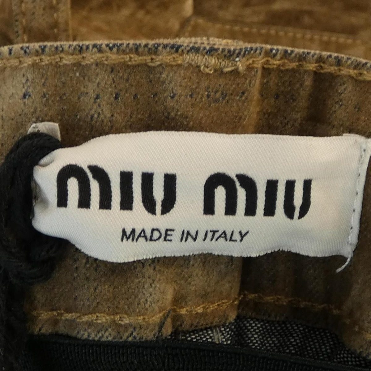 Miu Miu Miulogo Washed Flocked Pants — view 4