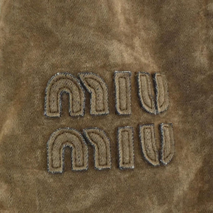 Miu Miu Miulogo Washed Flocked Pants — view 6