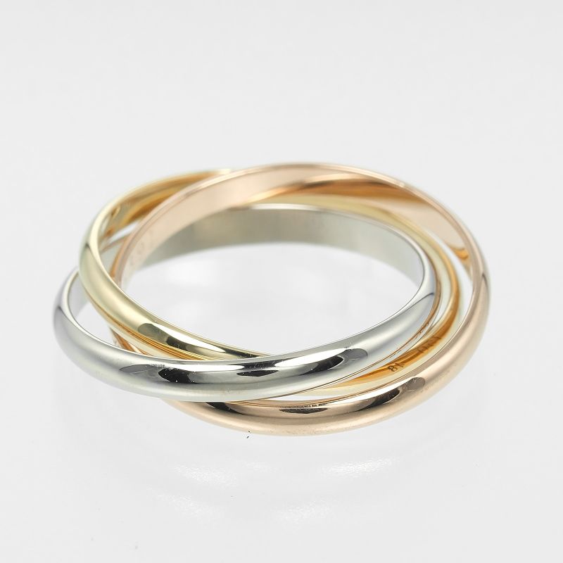 Cartier Trinity XS 1.9mm (0.07in) Band 18K Gold (yg×pg×wg) No 8 Ladies 3.5g Ring
