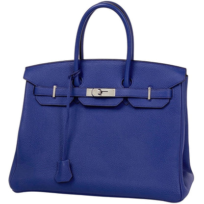 Hermes Birkin 35 Handbag Togo Blue Electric