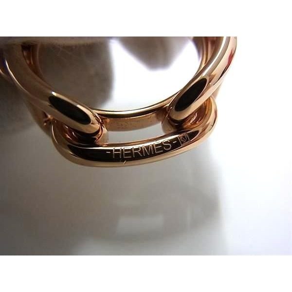 Hermes Chaine D'ancre Lucade Legato Scarf Ring Pink Gold — view 3
