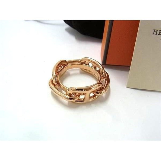 Hermes Chaine D'ancre Lucade Legato Scarf Ring Pink Gold