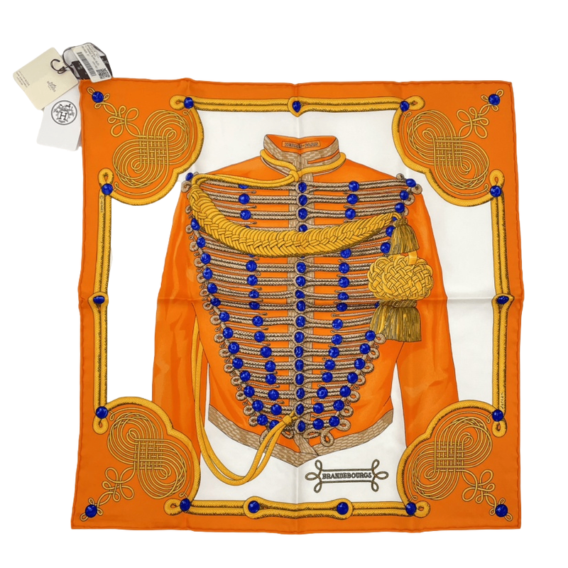 Hermes Brandebourgs Brandenburg Decor Scarf Silk Orange