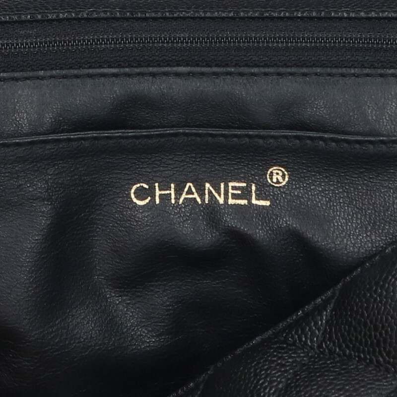 Chanel A12397 Caviar Skin Coco Mark Turnlock Handbag Women