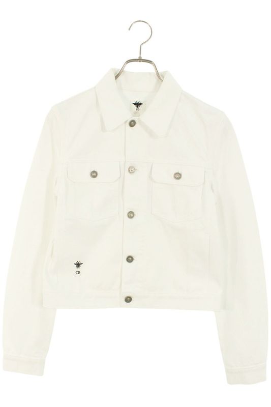 Christian Dior 412v11a3075 BEE Embroidered Dragon Print Denim Jacket Women 38