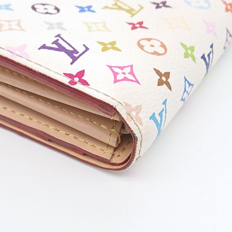 Louis Vuitton Sarah Bron Multicolor Beige Long Wallet Foldable Wallet Box/storag