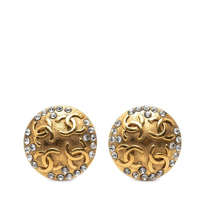 Chanel CC Logo Gold Plated Earrings