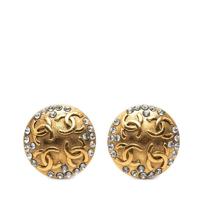 Chanel CC Logo Gold Plated Earrings