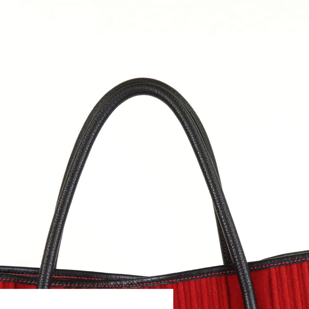 Hermes Garden Party 43 GM Red Black Silver Felt Buffalo Tote — view 4