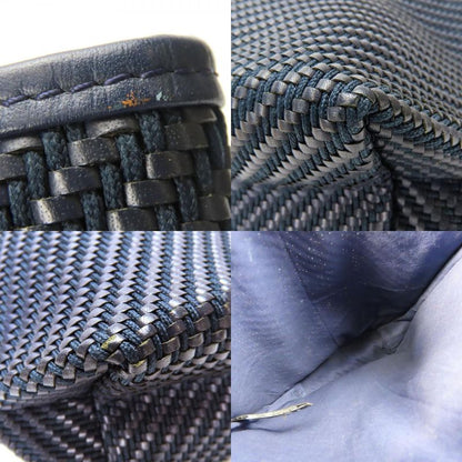 Hermes Tote Bag Amedava Diago PM Leather Polyester Navy Silver Hardware Woven