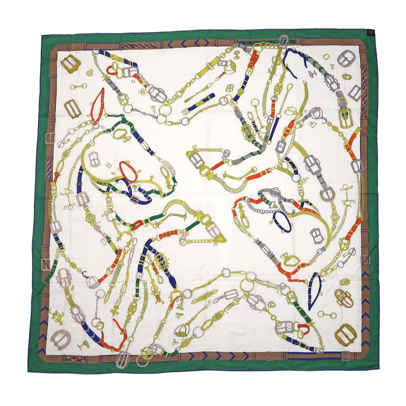 Hermes Carre 140 Chevaux Dechaines Scarf Cashmere Silk Cashmere