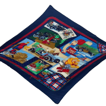Hermes Scarf Pleated Silk L'elegance Et le Confort en Automobile Comfort Blue — view 4