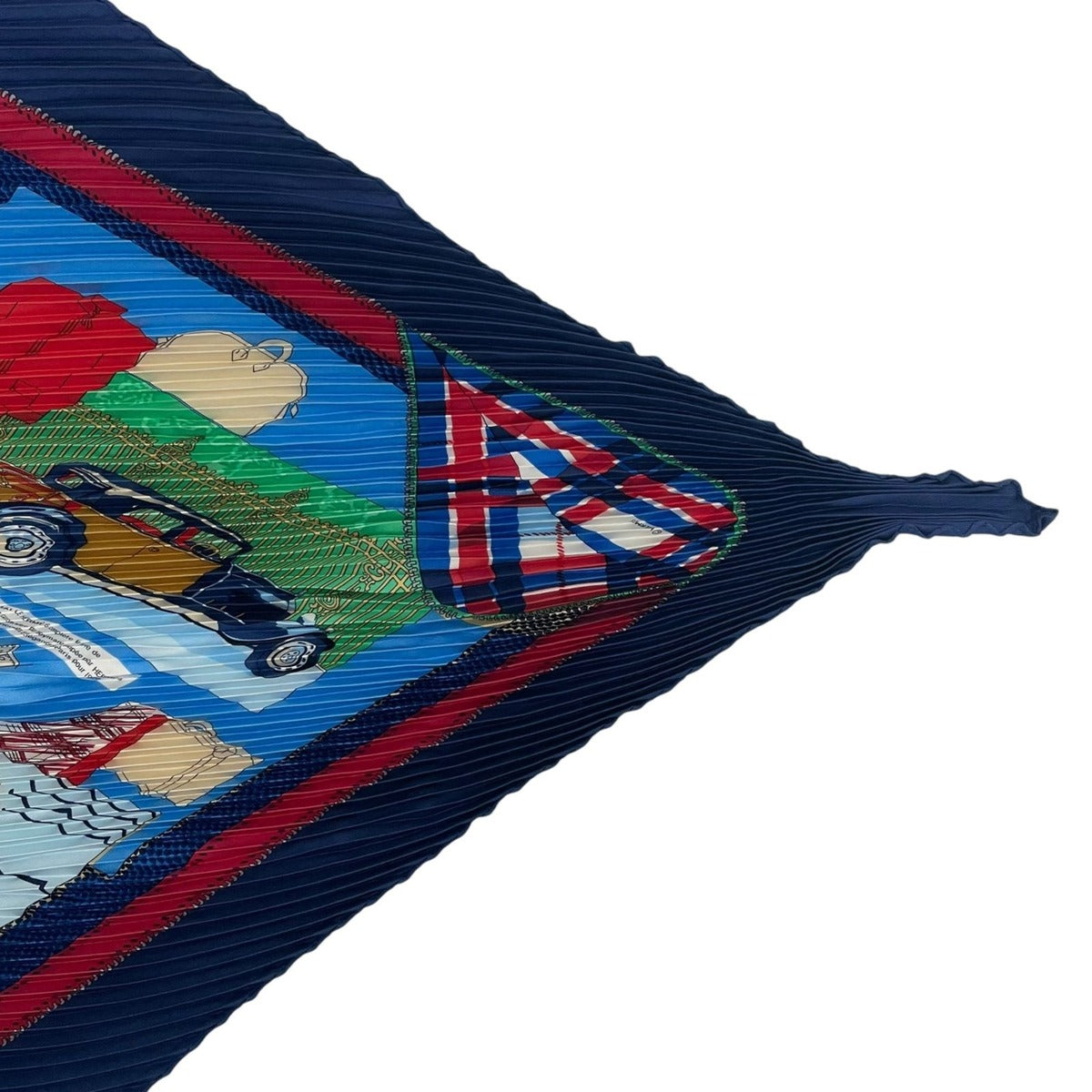 Hermes Scarf Pleated Silk L'elegance Et le Confort en Automobile Comfort Blue — view 5