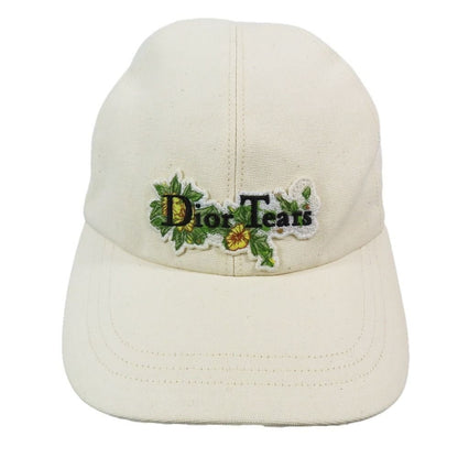 Dior Denim Tears Baseball Cap Hat Flower Logo Patch L Beige