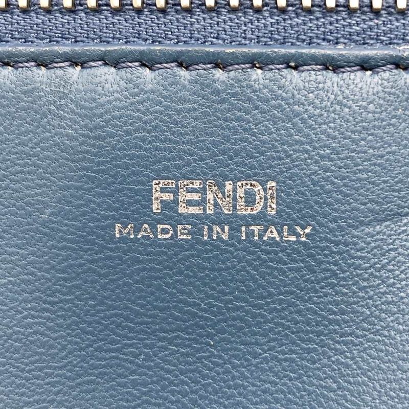 Fendi 8bn299 Dotcom Handbag Shoulder Bag 2way Blue Leather Women Fashion