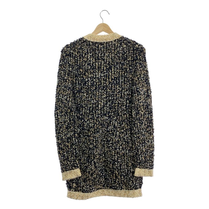 [chanel | 2019aw | Wool Silk Blend Tweed Knit Long Cardigan | 34 | Black Gold