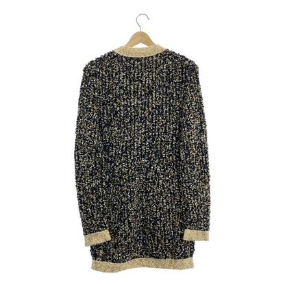 [chanel | 2019aw | Wool Silk Blend Tweed Knit Long Cardigan | 34 | Black Gold
