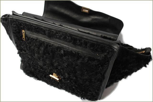 Celine Handbag Shoulder Bag Celine Trapeze Wool Leather Black Gold Hardware