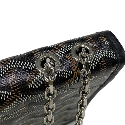 Goyard Shoulder Bag Alexandre Trois Black And Brown And White Chain Shoulder
