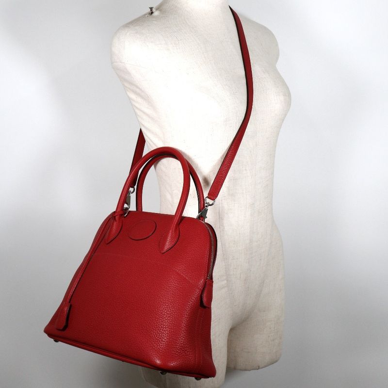 Hermes Bolide 31 Taurillon Clemence Rouge Vif □Q Ladies Handbag