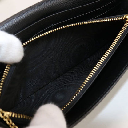 Prada Saffiano Triangle Wallet 1mh132 QHH F0002 Long Bifold Leather Women