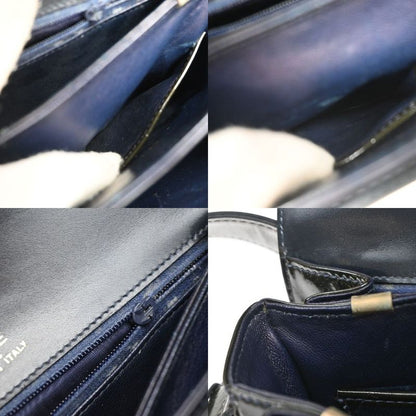 Celine Carriage Motif Shoulder Bag Enamel Navy 31ka940