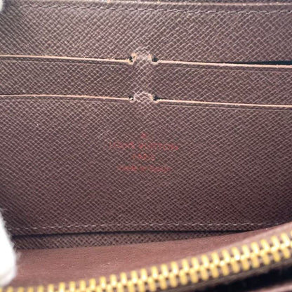 Louis Vuitton Zippy Wallet Damier Ebene Damier Ebene PVC Brown Round Zipper