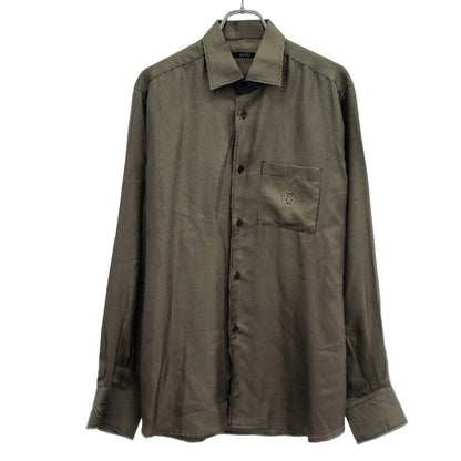 Gucci Dot Silk Shirt Brown 42