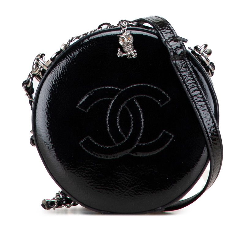 Chanel Coco Mark Chain Shoulder Bag Handbag 2WAY Black Enamel Ladies Chanel