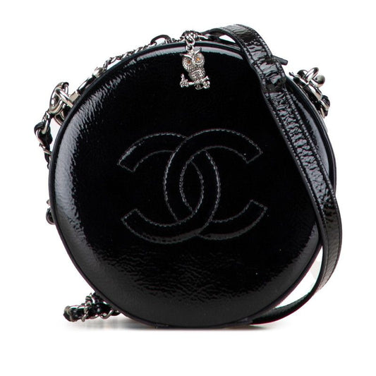 Chanel Coco Mark Chain Shoulder Bag Handbag 2WAY Black Enamel Ladies Chanel