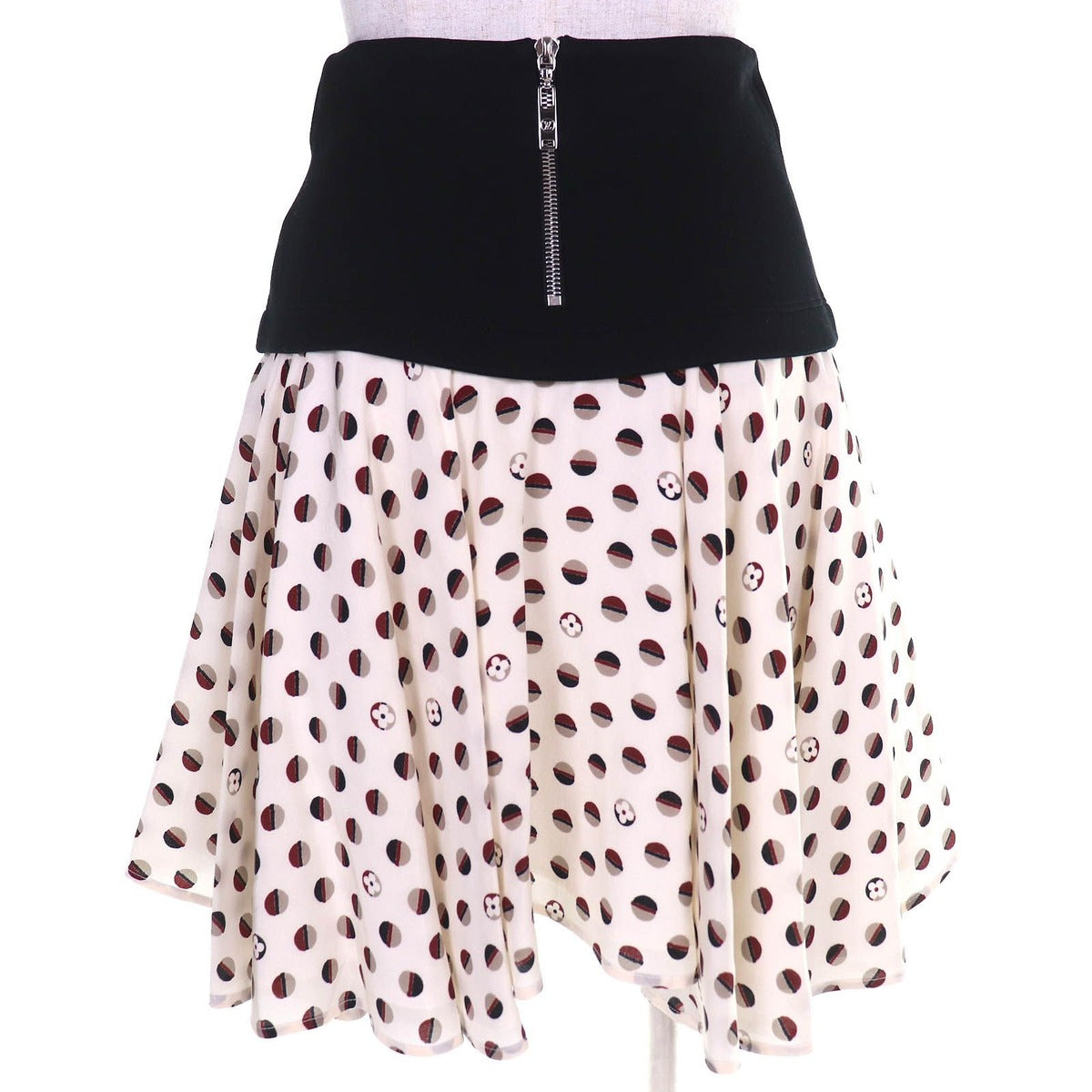 Louis Vuitton Silk Blend Monogram Flower Dot Pattern Back Zip Mini Dress — view 3