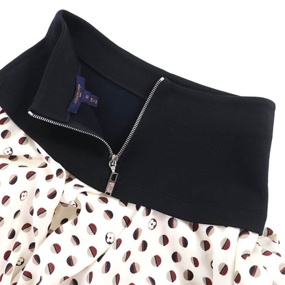 Louis Vuitton Silk Blend Monogram Flower Dot Pattern Back Zip Mini Dress — view 4