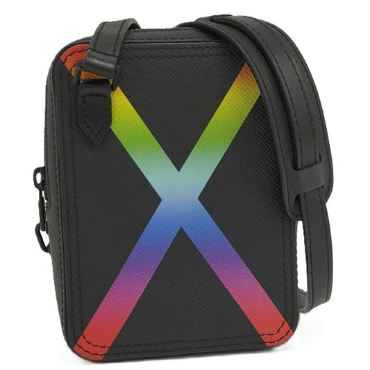 Louis Vuitton Danube Messenger Shoulder Bag Taiga Rainbow Noir Black