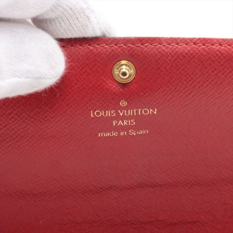 Louis Vuitton Damier Portefeuille Emilie Zipper Long Wallet N63544 Ebène Brown