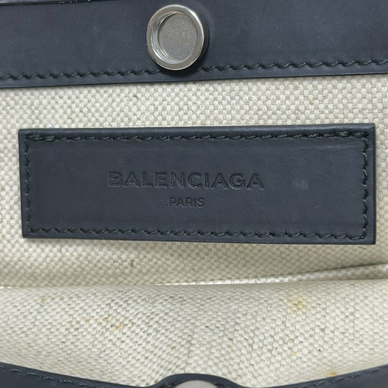 Balenciaga Shoulder Bag Navy Pochette 339937 Ivory And Black Leather