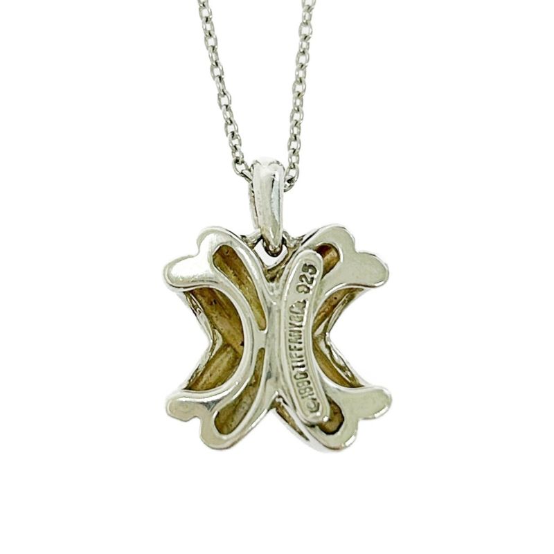 Tiffany & Co Silver Signature Cross Necklace 4.0g 925 Engraved 489921 Necklace