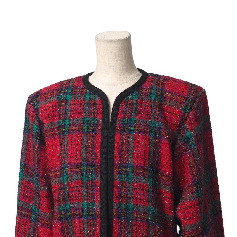 YVES Saint Laurent Yves Saint Laurent Vintage Collarless Jacket Tweed Jacket